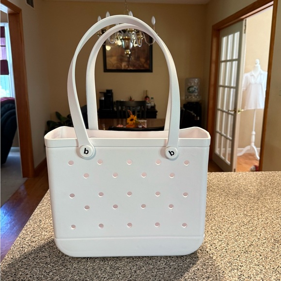 Rubber Tote Bag Waterproof, Washable, Tip Proof, Tote Bag for Beach white - Picture 1 of 12